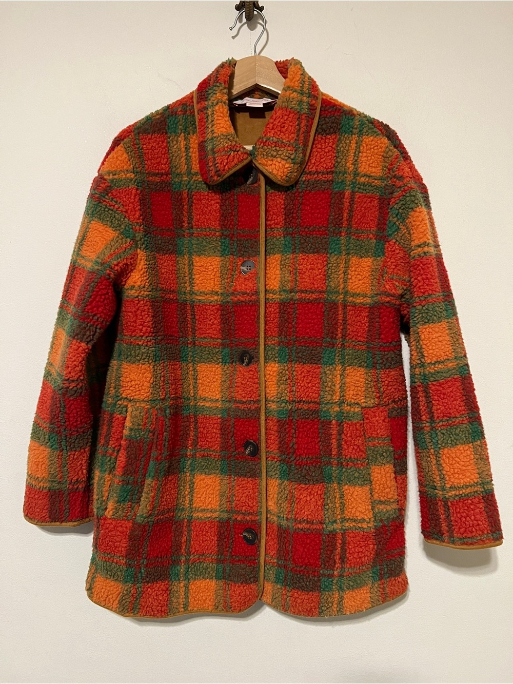 Lisa Says Gah Jesse Sherpa Plaid Coat Jacket M/L G - Picture 3 of 9